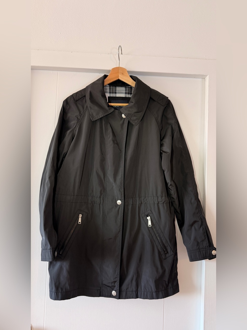 NAUTICA Black Women's Raincoat Jacket